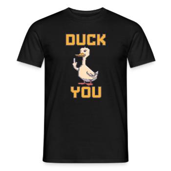 Duck you - Männer T-Shirt - Schwarz - Vorne - AI Model Male 178 light (178cm)