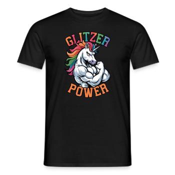 Glitter Power Licorne - T-shirt homme - noir - Devant - AI Model Male 178 light (178cm)
