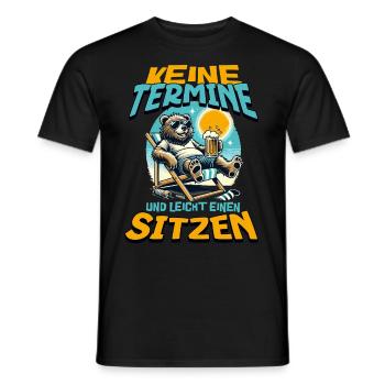 Pas de rendez-vous et facile d’asseoir un raton laveur - T-shirt homme - noir - Devant - AI Model Male 178 light (178cm)