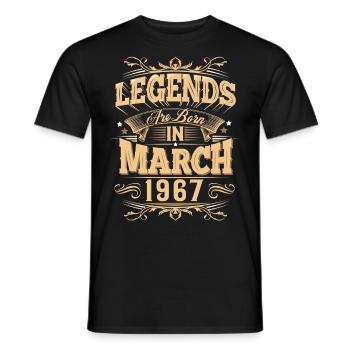 März 1967 Geburtstag Legende - Männer T-Shirt - Schwarz - Vorne - AI Model Male 178 light (178cm)