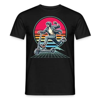 E-Scooter E-Roller Scooter - Männer T-Shirt - Schwarz - Vorne - AI Model Male 178 light (178cm)