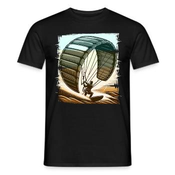 Kitesurf Kitesurfer Kiteboard - T-shirt homme - noir - Devant - AI Model Male 178 light (178cm)