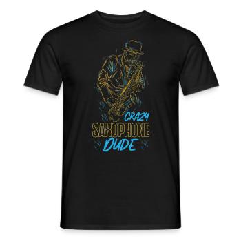 Saxophone Crazy Saxophone Dude - Männer T-Shirt - Schwarz - Vorne - AI Model Male 178 light (178cm)