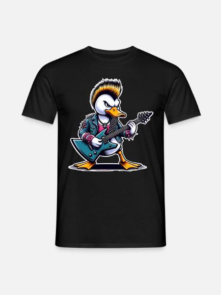 Duck Rock and Roll Guitarist - Men's T-Shirt - black