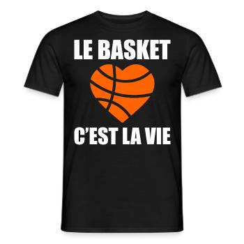 basketball is life, Basketball, Basketball, Sport - Men's T-Shirt - black - Front - AI Model Male 178 light (178cm)