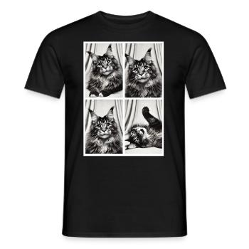 Élégante boîte photo Maine Coon - T-shirt homme - noir - Devant - AI Model Male 178 light (178cm)