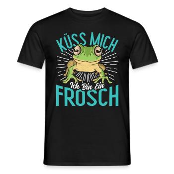 Karneval Party Frosch KÜSS MICH BIN EIN FROSCH - Männer T-Shirt - Schwarz - Vorne - AI Model Male 178 light (178cm)