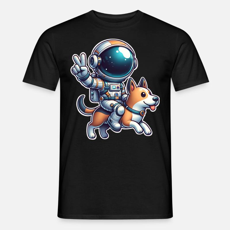 Chien astronaute - T-shirt homme - noir
