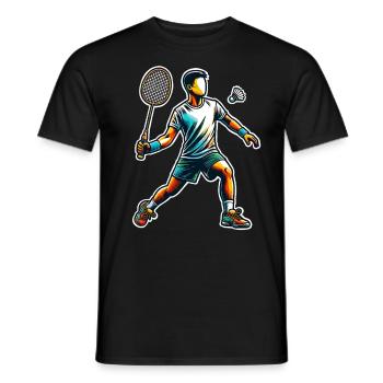 Badminton - Men's T-Shirt - black - Front - AI Model Male 178 light (178cm)
