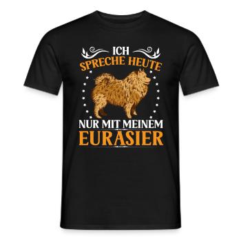 Spreche nur mit Eurasier Eurasian Spitz - Männer T-Shirt - Schwarz - Vorne - AI Model Male 178 light (178cm)