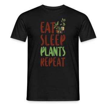 Plant Lover Gardening Eat Sleep - Men's T-Shirt - black - Front - AI Model Male 178 light (178cm)