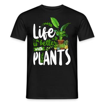 Plant Lover Gardening Life Is - Men's T-Shirt - black - Front - AI Model Male 178 light (178cm)