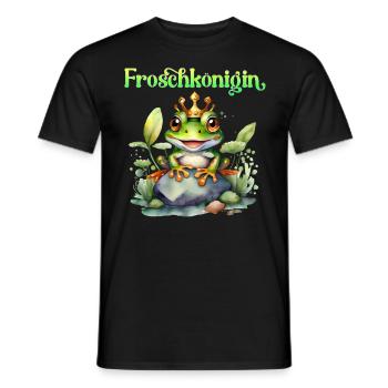 Froschkostüm FROSCHKÖNIGIN Lustiges Karneval - Männer T-Shirt - Schwarz - Vorne - AI Model Male 178 light (178cm)