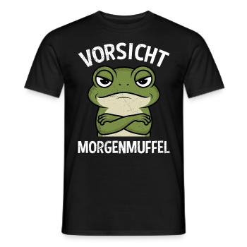 Karneval Kostüm Lustig VORSICHT MORGENMUFFEL - Männer T-Shirt - Schwarz - Vorne - AI Model Male 178 light (178cm)