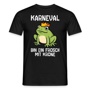 KARNEVAL BIN EIN FROSCH MIT KRONE Lustiges Frosch - Männer T-Shirt - Schwarz - Vorne - AI Model Male 178 light (178cm)