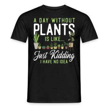 Plant Lover Gardening A Day - Men's T-Shirt - black - Front - AI Model Male 178 light (178cm)