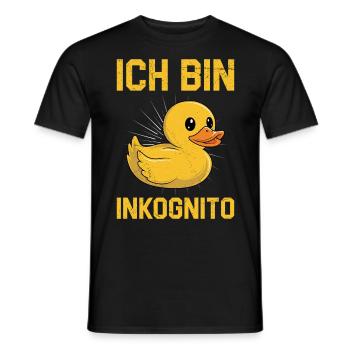 Faschings Ente ICH BIN INCOGNITO Lustiges Karneval - Männer T-Shirt - Schwarz - Vorne - AI Model Male 178 light (178cm)