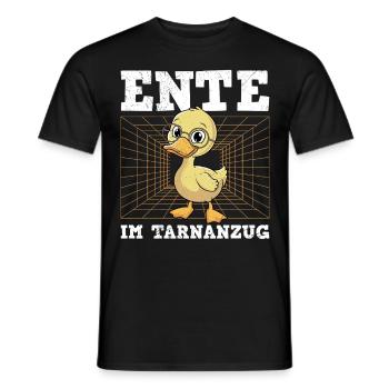 Karneval ENTE IM TARNANZUG Lustiges Faschings - Männer T-Shirt - Schwarz - Vorne - AI Model Male 178 light (178cm)