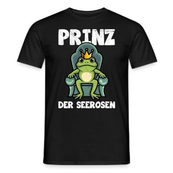 Faschings Frosch PRINZ DER SEEROSEN Lustiges - Männer T-Shirt - Schwarz - Vorne - AI Model Male 178 light (178cm)