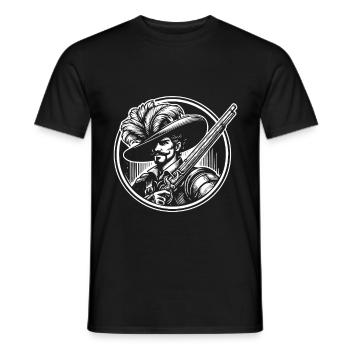 Musketier – Romantische französische Geschichte - Männer T-Shirt - Schwarz - Vorne - AI Model Male 178 light (178cm)
