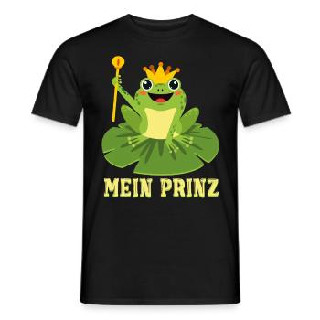 Karneval Kostüm Frosch MEIN PRINZ Lustiges - Männer T-Shirt - Schwarz - Vorne - AI Model Male 178 light (178cm)