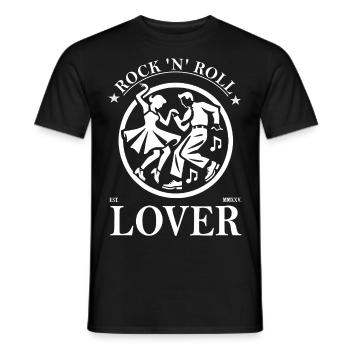 Rock'n'Roll Lover Design – Music and Dance - Men's T-Shirt - black - Front - AI Model Male 178 light (178cm)