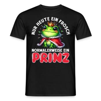 Karneval Party NUR HEUTE EIN FROSCH NORMALERWEISE - Männer T-Shirt - Schwarz - Vorne - AI Model Male 178 light (178cm)