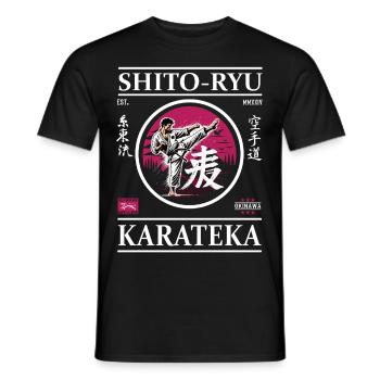 Shito-Ryu Karateka – Meister der Präzision - Männer T-Shirt - Schwarz - Vorne - AI Model Male 178 light (178cm)
