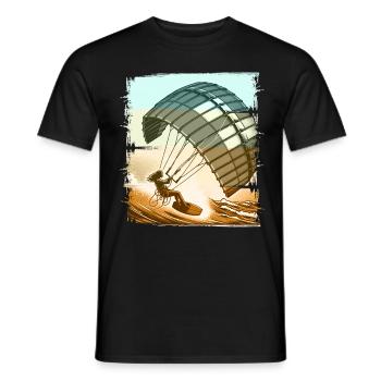 Kitesurfing Kitesurfer Kiteboard - T-shirt herr - svart - Fram - AI Model Male 178 light (178cm)