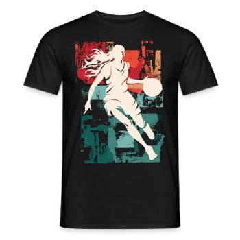 basket-ball femme basketteur joueur de basket-ball - T-shirt homme - noir - Devant - AI Model Male 178 light (178cm)