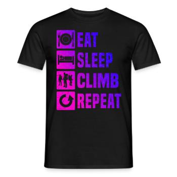 Grimpeur Femmes Bloc Escalade de bloc - T-shirt homme - noir - Devant - AI Model Male 178 light (178cm)