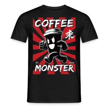 Coffee Monster – Für den Kaffee Fan - Männer T-Shirt - Schwarz - Vorne - AI Model Male 178 light (178cm)
