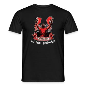 Pyrotechnik ist kein Verbrechen – Ultra Style - Männer T-Shirt - Schwarz - Vorne - AI Model Male 178 light (178cm)