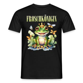 Karneval Kostüm FROSCHKÖNIGIN Lustiges Fasching - Männer T-Shirt - Schwarz - Vorne - AI Model Male 178 light (178cm)