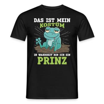 Froschkostüm DAS IST MEIN KOSTÜM BIN EIN PRINZ - Männer T-Shirt - Schwarz - Vorne - AI Model Male 178 light (178cm)