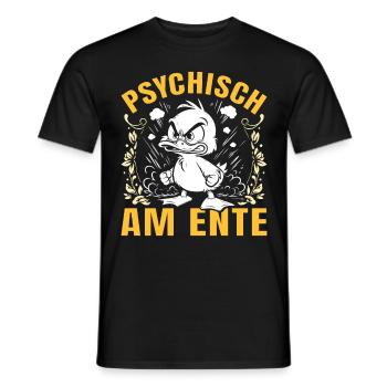 Karneval Enten PSYCHISCH AM ENTE Lustiges - Männer T-Shirt - Schwarz - Vorne - AI Model Male 178 light (178cm)