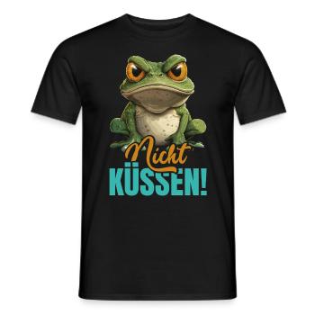 Faschingskostüm Frösche NICHT KÜSSEN Lustiges - Männer T-Shirt - Schwarz - Vorne - AI Model Male 178 light (178cm)