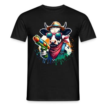 Kuh Wasserpistole - Männer T-Shirt - Schwarz - Vorne - AI Model Male 178 light (178cm)