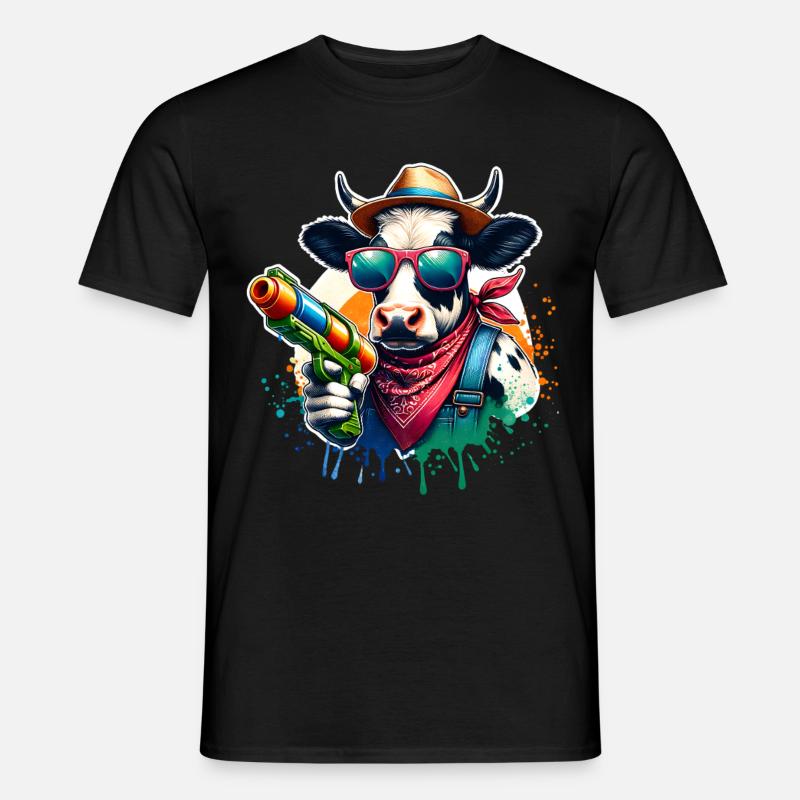 Kuh Wasserpistole - Männer T-Shirt - Schwarz