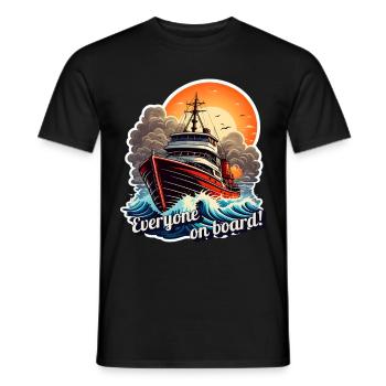 Everyone on board - Men's T-Shirt - black - Front - AI Model Male 178 light (178cm)
