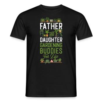 Plant Lover Gardening Dad Daughter - Men's T-Shirt - black - Front - AI Model Male 178 light (178cm)