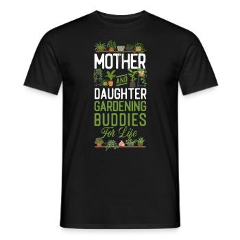 Plant Lover Gardening Mom Daughter - Men's T-Shirt - black - Front - AI Model Male 178 light (178cm)