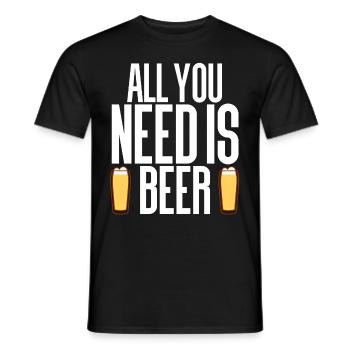 Bier - Heren T-shirt - zwart - Voor - AI Model Male 178 light (178cm)