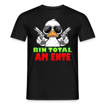 Entenkostüm Karneval BIN TOTAL AM ENTE Lustiges - Männer T-Shirt - Schwarz - Vorne - AI Model Male 178 light (178cm)