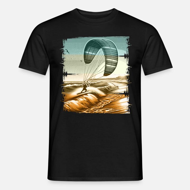 Kitesurfen Kitesurfer Kiteboard - Männer T-Shirt - Schwarz