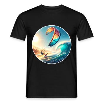Kitesurf Kitesurfer Kiteboard - T-shirt homme - noir - Devant - AI Model Male 178 light (178cm)