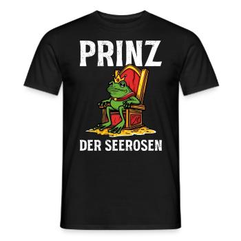 Faschings Frosch PRINZ DER SEEROSEN Lustiges - Männer T-Shirt - Schwarz - Vorne - AI Model Male 178 light (178cm)