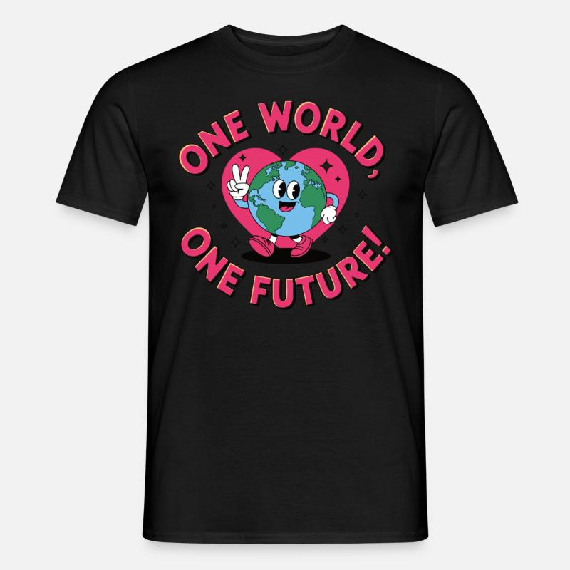 One World, One Future - Männer T-Shirt - Schwarz
