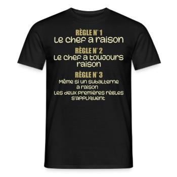 Les regles du chef - T-shirt homme - noir - Devant - AI Model Male 178 light (178cm)