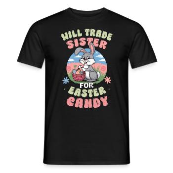 Échangera sa sœur contre des bonbons de Pâques - T-shirt homme - noir - Devant - AI Model Male 178 light (178cm)